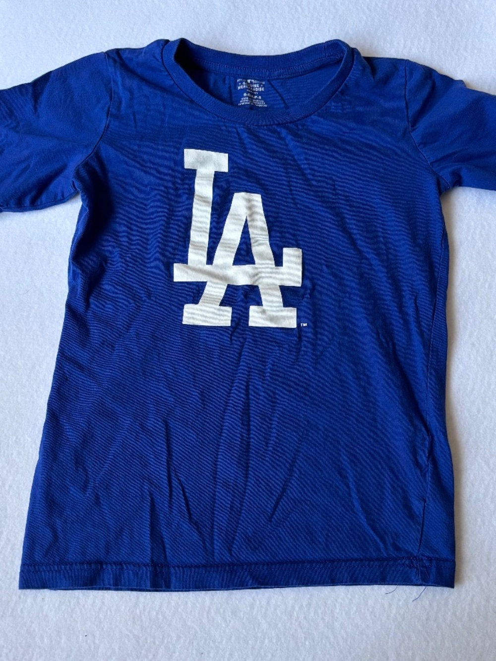 Kids Los Angeles Dodgers LA Graphic T-Shirt Royal Blue Youth Size Small 8